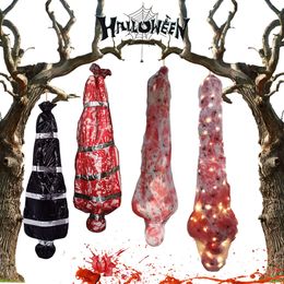 Other Event Party Supplies 59inch Halloween Corpse Props Set Outdoor Yard Creepy Shroud Decoration Horror Bloody Body Bag Haunted House Hanging Decorations 230904