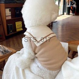 Dog Apparel Coffee Puppy Vest Summer Thin Teddy Jumper Navy Collar Dog Clothes Beautiful Sailor Suit Pet Opener Clothes XS-XL x0904