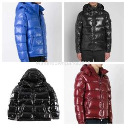 Designer Mens Shiny Purffer Jackets Parkas Black Coats Hooded Quality Casual Doudoune Homme Feather Outwear Double Zipper Padded Jacket Down-filled Badgen1o1