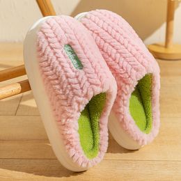 Slipper s Luxury Home Winter Slip On Soft Warm Cute Platform Plush Cushioned Heel Cotton Lining Shoes For Family 2023 230901