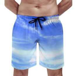 Men's Shorts White Cloud Board Summer Dramatic Blue Sky Running Beach Short Pants Comfortable Classic Custom Large Size Swim Trunks