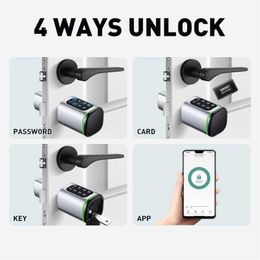 Door Locks Electronic Cylinder Lock TTLock Tuya APP Equidistance Size 30-50MM Password RFID Cards Code Keypad EU Home Core Smart Door Locks HKD230903