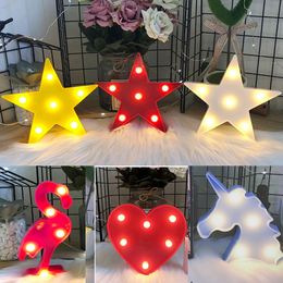 Novelty Items Mini Unicorn LED Flamingo Night Lights Party Moon Cloud 3D Table Lamp Star Light Sign Letter Light Decor XMAS Christmas Gifts 230904
