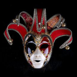 Party Masks Men Women Full Face Venetian Fabric Embroidery Masquerade Theater Jester Ball Consume 230901