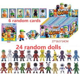 Blind box 24pcs/box Cartoon Game Stumble Fall Guys Action Figures Pvc Model Statue Multiplayer Challenge Types Anime Collection Kids Gifts 230901