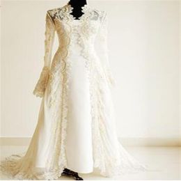 Long Lace Wedding Jacket Long sleeve elegant Spring Winter wedding Coat lace bolero mariage bridal jacket335e