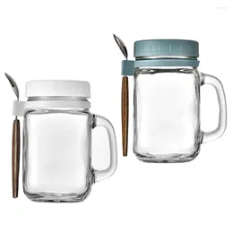 Storage Bottles 2 Sets Food Containers Grain Jar Sealed Glass Cup Soda Lime Tea Dried Fruit Bowl Home Supplies