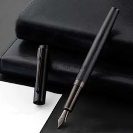 Fountain Pens High Quality Fountain Pen For Students Luxury Black Fountain Pen Business Gift Ink Pens Stationery Office School Supplies New HKD230904