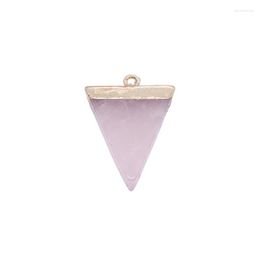Charms Natural Pendant Decoration Goods Women's Beautiful Charm Fashion Colorful Earrings Necklace Gift Trianguiar Shap 1Pcs 25X34mm
