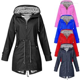 Women's Trench Coats 2023 Long Coat Jacket Windproof Clothes For Women Outdoor Hiking Hooded Waterproof Parka