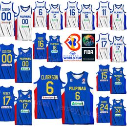 Print 2023 World Cup 24 Dwight RAMOS Jerseys Philippines Basketball 6 CLARKSON 15 June Mar FAJARDO 34 ARIEL JOHN EDU 16 ROGER POGOY 13 JAMIE JAMES MALONZO National