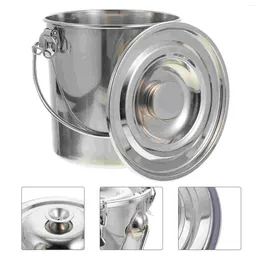 Storage Bottles Stainless Steel Sealed Bucket Jar Tea Coffee Bean Handle Sealing Oil Container Canister Barrel Cereal Waterproof Glass
