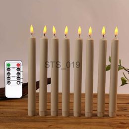 Other Health Beauty Items 2 Pieces 25.5 cm Battery Operated Wedding Candles With Remote 10 inch Beige Colour Warm White Flickering Timer LED Taper Candles x0904