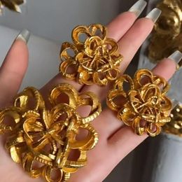 Stud Earrings Vintage Big Cutout Flower For Women Jewellery Runway Party T Show Fancy Trendy Boho INS Japan Korea