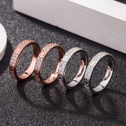 Designer Luxury Jewelry Women The same tiktok S925 sterling silver card love ring men and women's diamond is studded with drill screws. with logo and box