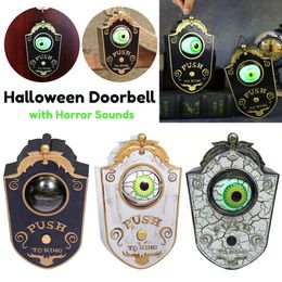 Other Event Party Supplies Luminous One Eyed Doorbell Haunted Decorations Horror Props Creepy Eyes Doorbell with Sound Lights for Halloween Decoration 230904