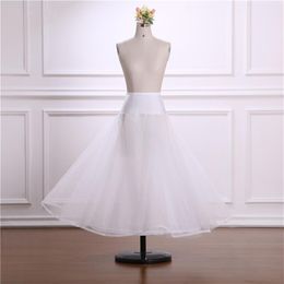 A-line Long Tulle Petticoats for Wedding Dress Crinoline Petticoat Underskirt One Layer Hoop Knitted White Skirt Rockabilly194y