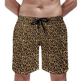 Men's Shorts Leopard Print Board Summer Trendy Animal Running Beach Man Quick Drying Retro Custom Plus Size Trunks