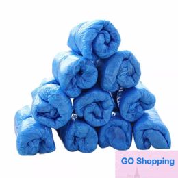 100Pcs Disposable Shoe shoes Covers Disposable Plastic Thick Outdoor Rainy Day Carpet Cleaning Shoe Cover Blue Waterproof Shoe Covers Quality