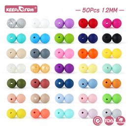 Teethers Toys 50Pcs 12MM Round Silicone Beads Perle Baby Teething Accessories Chewable Bpa Free Nursing 230901