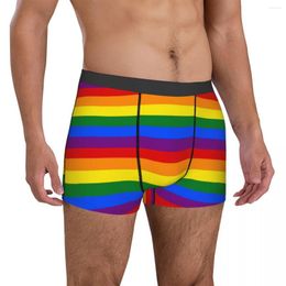 Underpants Classic Rainbow Print Underwear Colourful Stripes Men Panties Design Plain Boxershorts Trenky Shorts Briefs Big Size 2XL