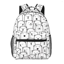 Backpack Teen School Bag For Girls Boys Bookbag Middle Student Schoolbag Funny Polar Bear Bagpack