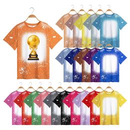 custom design USA adult kids sublimation t-shirts unisex 95 polyester 5 spandex printing blank faux bleached shirts sep04