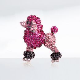 Pins Brooches Wuli baby Sparkling Poodle Dog Brooche 2-color Animal Party Casual Brooch Pins Gifts 230901