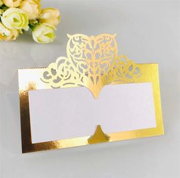 Other Event Party Supplies 2550100pcs Sale Laser Hollowed Out Seat Card Wedding Banquet Full Name Decoration Commemorative Day 230901