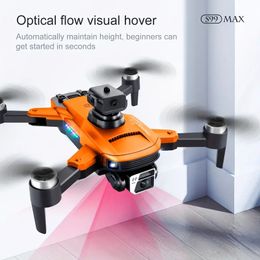 S99MAX Intelligent Remote Control HD Dual Camera Folding Drone, LED Night Navigation Light, Optical Flow Positioning, Electronic Control Camera,Headless Mode-Orange