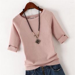 Women's Sweaters Pullover Sweater Cotton Knit Tops Women 2023 Autumn Casual Tees Shirt Ladies Round Neck Slim Winter Bottoming Plus Size