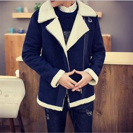 Fashion-Brand designer Fall-Shearling Winter Coat Faux Fur Suede Jacket Sid Zip Lamb Wool Mens Sheepskin Coat2647