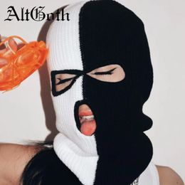 Beanie/Skull Caps AltGoth Cyberpunk Y2k Beanies Women Mall Gothic Grunge Hip Hop Winter Warm Knitted Skullies Emo Alternativ Harajuku Hats Unisex 230904