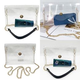 Evening Bags Large Capacity Crossbody Bag Fashion PVC Transparent Mobile Phone Chain Small Square Women