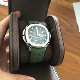 Mais vendidos assistir moda moda de alta qualidade relógio automático de 40 mm Green Aquanaut Time Time Time Mechanical Transparent Mens Rubber Watches