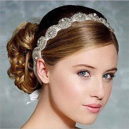 Vintage Wedding Bridal Crystal Strass Perle Accessori per capelli Fiori Pezzi Pins Fascia perline Perline Principessa Tiara Gioielli Suppl188m