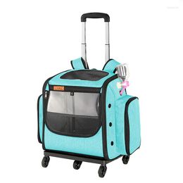 Dog Carrier Folding Trolley Pet Bag Large Universal Wheel Backpack Going Out Portable RV Cat