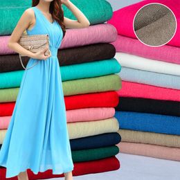 Fabric 50x150cm Solid Color Soft Linen Slub Cotton Fabric DIY Dress Robes Clothing Handmade Patchwork Fabric 230904