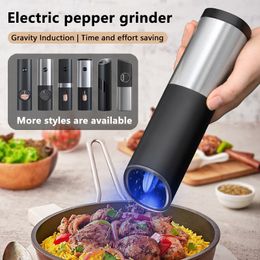 Mills Electric Pepper Grinder Spice Grinders Automatic Salt Mill Adjustable Coarseness Kitchen Accessories 230901