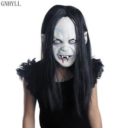 Party Masks Horror Halloween Witch Mask Masquerade Rubber Latex Ghost Sadako Grudge Hedging Black Zombie 230904