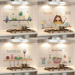 Wall Stickers Kitchen Self Adhesive Oil-proof Cooker Waterproof Tile Cabinet Range Hood Refurbished Wallpaper Home Decor Decals