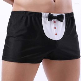 Underpants Sexy Men Boxers Underwear Low Waist Male Panties Creative Design Bow Tie Boxershorts Erotic Loose Penis Pouch Gay Lingerie Cueca