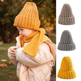 Caps Hats Solid Color Knitted Baby Beanie Winter Spring Warm Crochet Boys Girls Hat Toddler Kids Cap Bonnet 230901