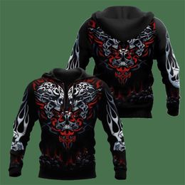 Men's Hoodies Sweatshirts Heart Skull Funny Tattoo 3D All Over Printed Mens hoodies and Sweatshirt Autumn Unisex zipper Hoodie Casual Sportswear DW808 LST230902