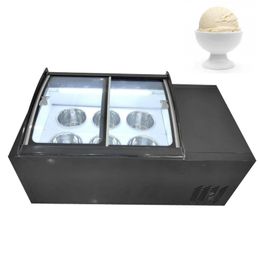 Large Capacity Ice Cream Display Cabinet Multifunctional Hard Ice Cream Showcase Commercial Freezer Sundae Storage Machine 190W