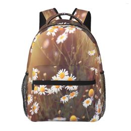 Backpack Teen School Bag For Girls Boys Bookbag Middle Student Schoolbag Daisy Flower Wild Chamomile Bagpack