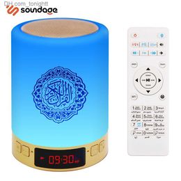 Portable Speakers Islamic Wireless Portable Quran Speaker LED Night Light Koran Lamp With AZAN Clock Mp3 Player Muslim Gift Veilleuse Coranique Q230904