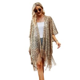 Scarves Women Sun Protection Shawl Lady Summer Hollow Out Cardigan Holiday Zebra Bikini Blouse Breathable Beach Cape Sexy Leopard Tippet 230904