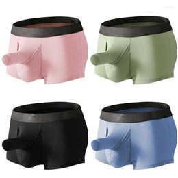 Underpants 2Pcs/lot Men Boxers Underwear Sexy Long Penis Pouch Boxershorts Man Bamboo Fibre Male Hombre Elephant Bulge Panties