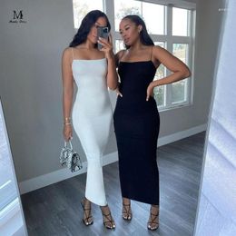 Casual Dresses Elegant Sexy Maxi Dress Women Fashion Summer Bodycon Slip Evening Gown Chic Slim Camisole Long